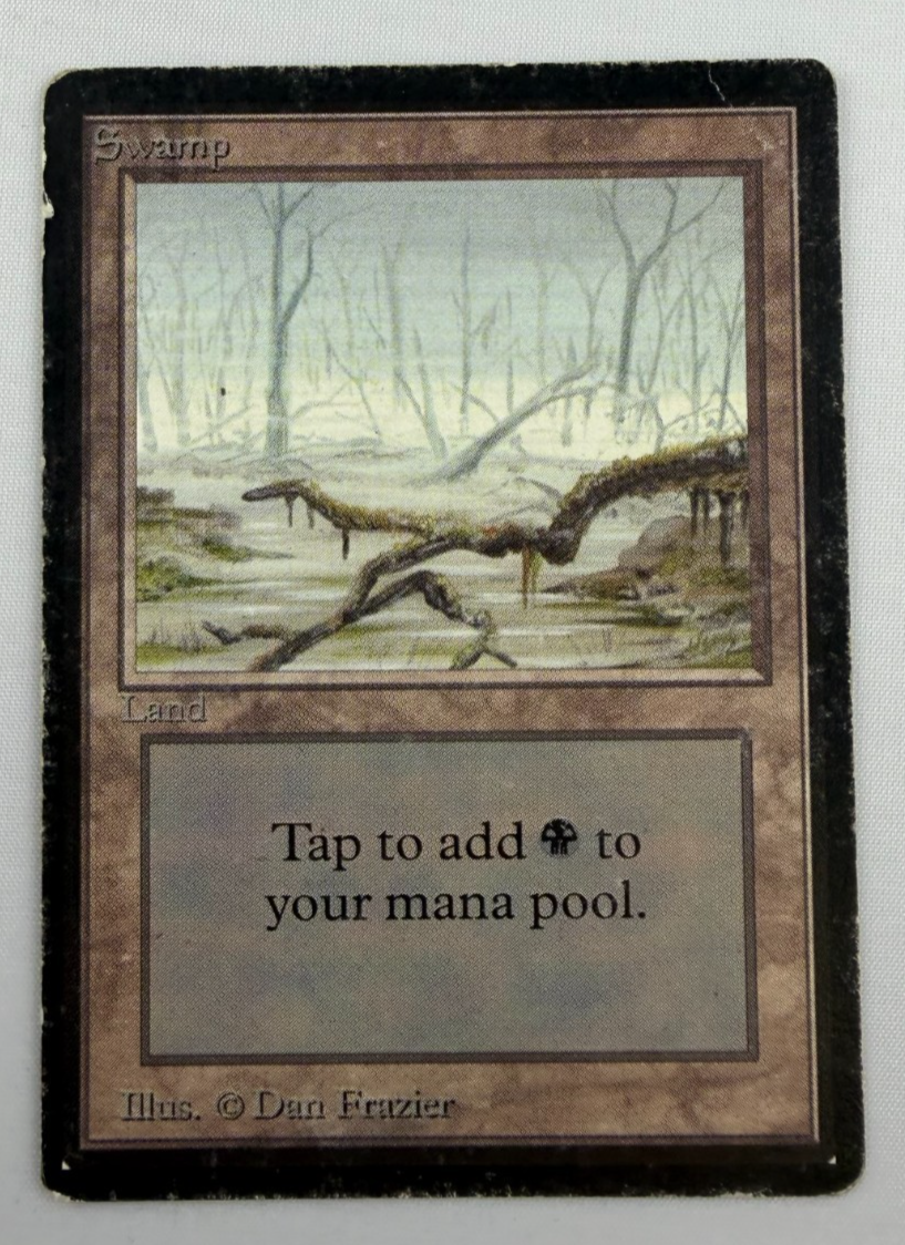 1993 Magic The Gathering MTG Beta Basic Land Swamp (Blue Tint) HP0
