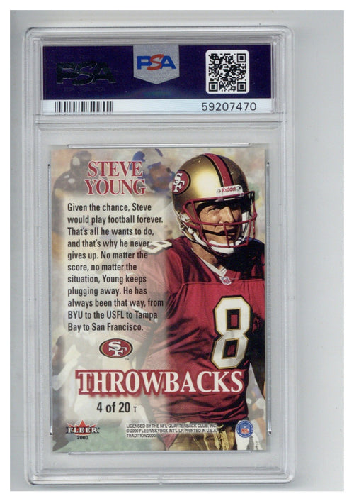 2000 Fleer Throwbacks 4 Steve Young PSA 81
