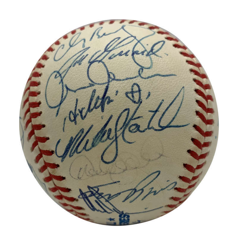 1999 New York Yankees Signed Autographed Jeter Torre WS Baseball JSA 1