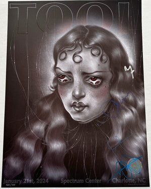 TOOL Group Signed Auto 2024 18x24 Limited Edition Tour Poster Charlotte Grad