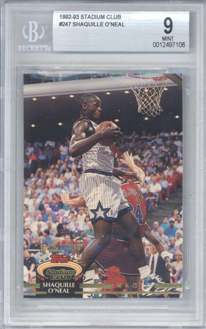 1992 93 Stadium Club 247 Shaquille O'Neal RC BGS 90
