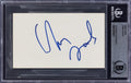 Chris Farley Signed 3x5 Index Card SNL Beckett BAS Encapsulated0