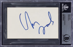 Chris Farley Signed 3x5 Index Card SNL Beckett BAS Encapsulated