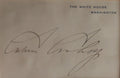 Calvin Coolidge Signed Auto White House Card President Near Mint Grad LOA0