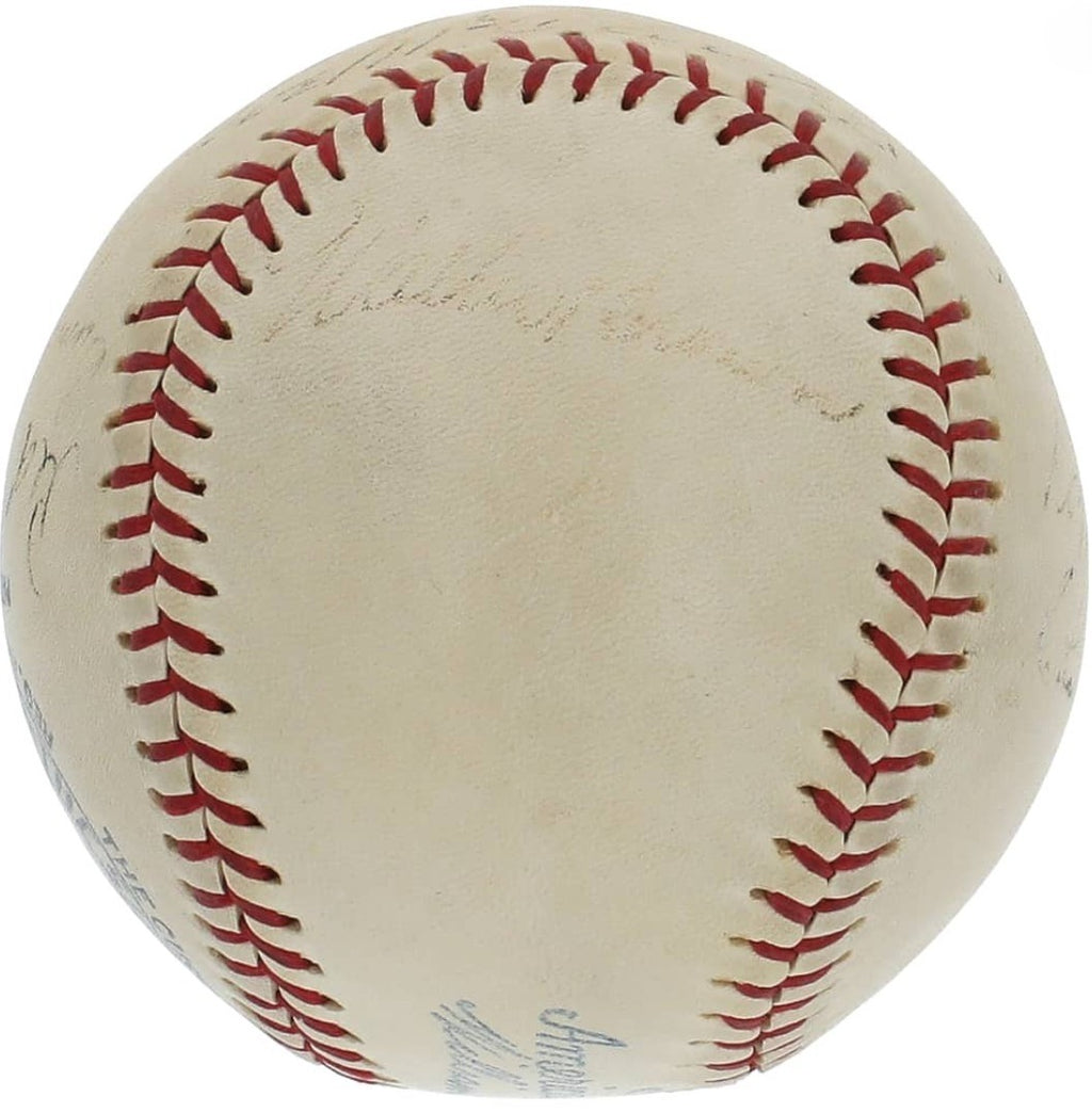 1938 WS Champion NY Yankees Signed OAL Baseball Gehrig Ruffing PSA PSA/DNA4