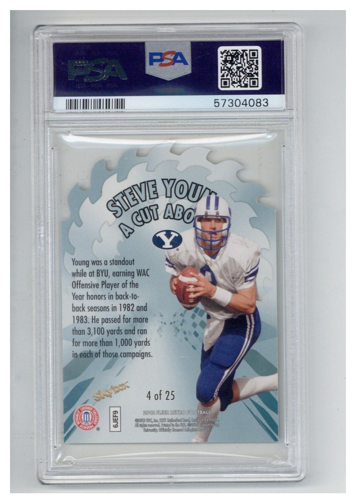 2012 Fleer Retro A Cut Above 4 Steve Young PSA 81