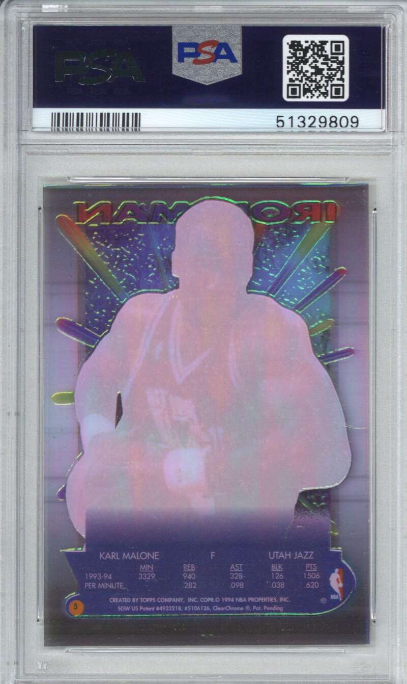 1994 Finest Iron Men 5 Karl Malone PSA 9 1