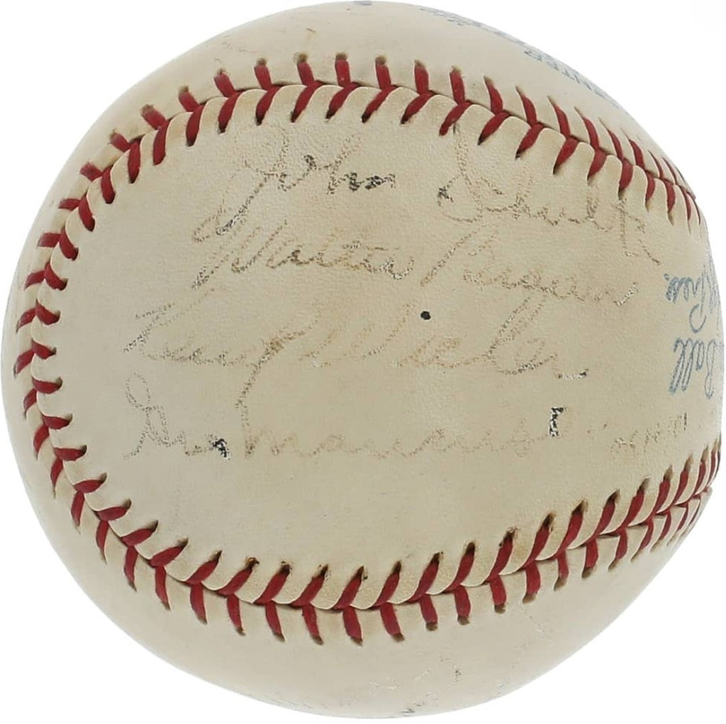 1938 WS Champion NY Yankees Signed OAL Baseball Gehrig Ruffing PSA PSA/DNA3