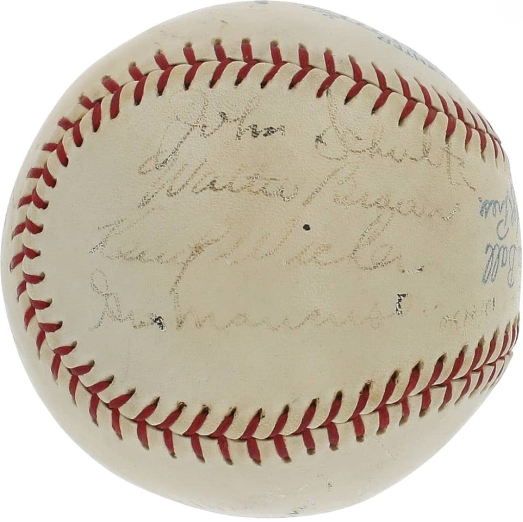 1938 WS Champion NY Yankees Signed OAL Baseball Gehrig Ruffing PSA PSA/DNA3