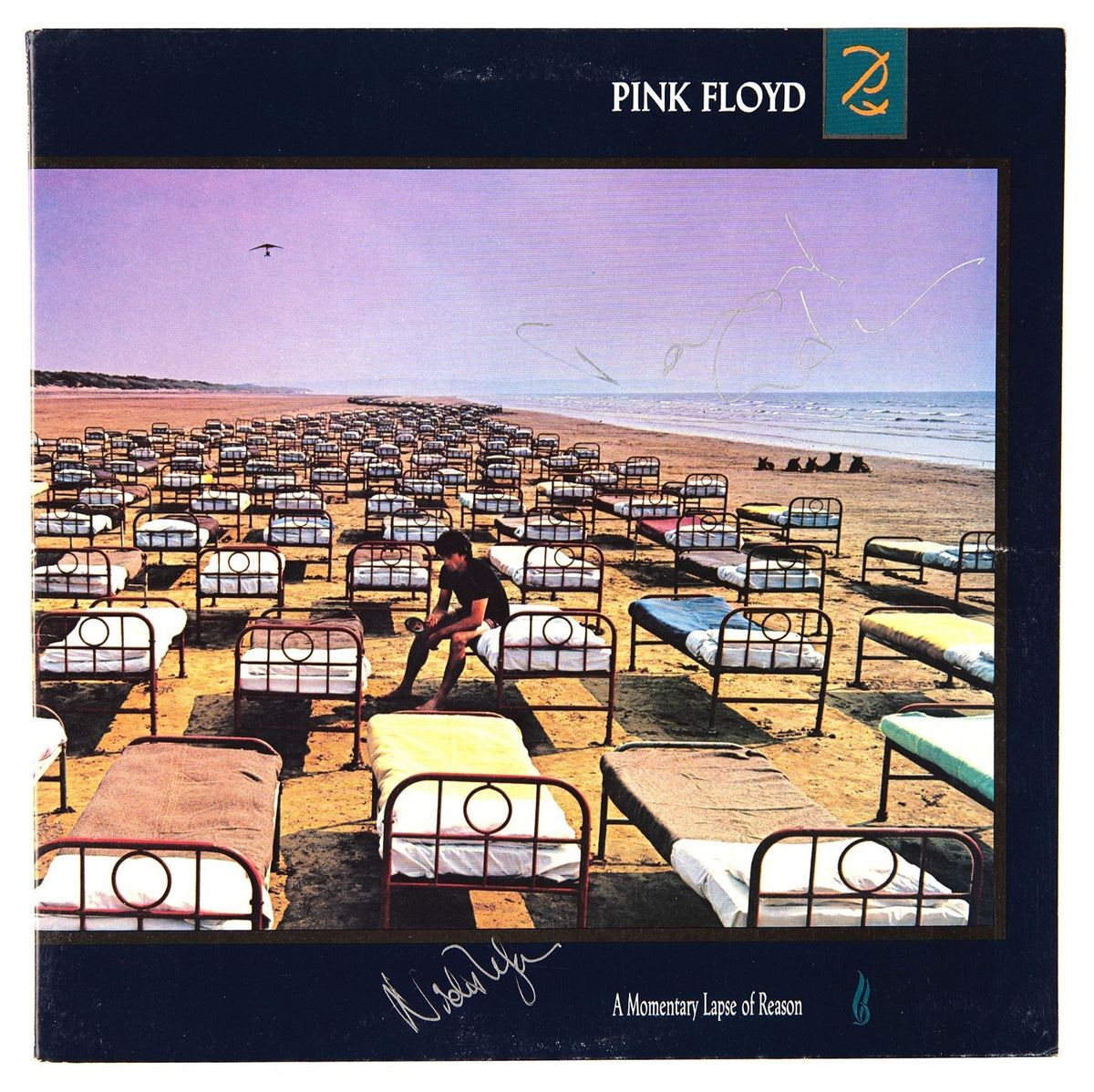 David Gilmour Nick Mason Signed Auto Pink Floyd Momentary Lapse Album Grad LOA0