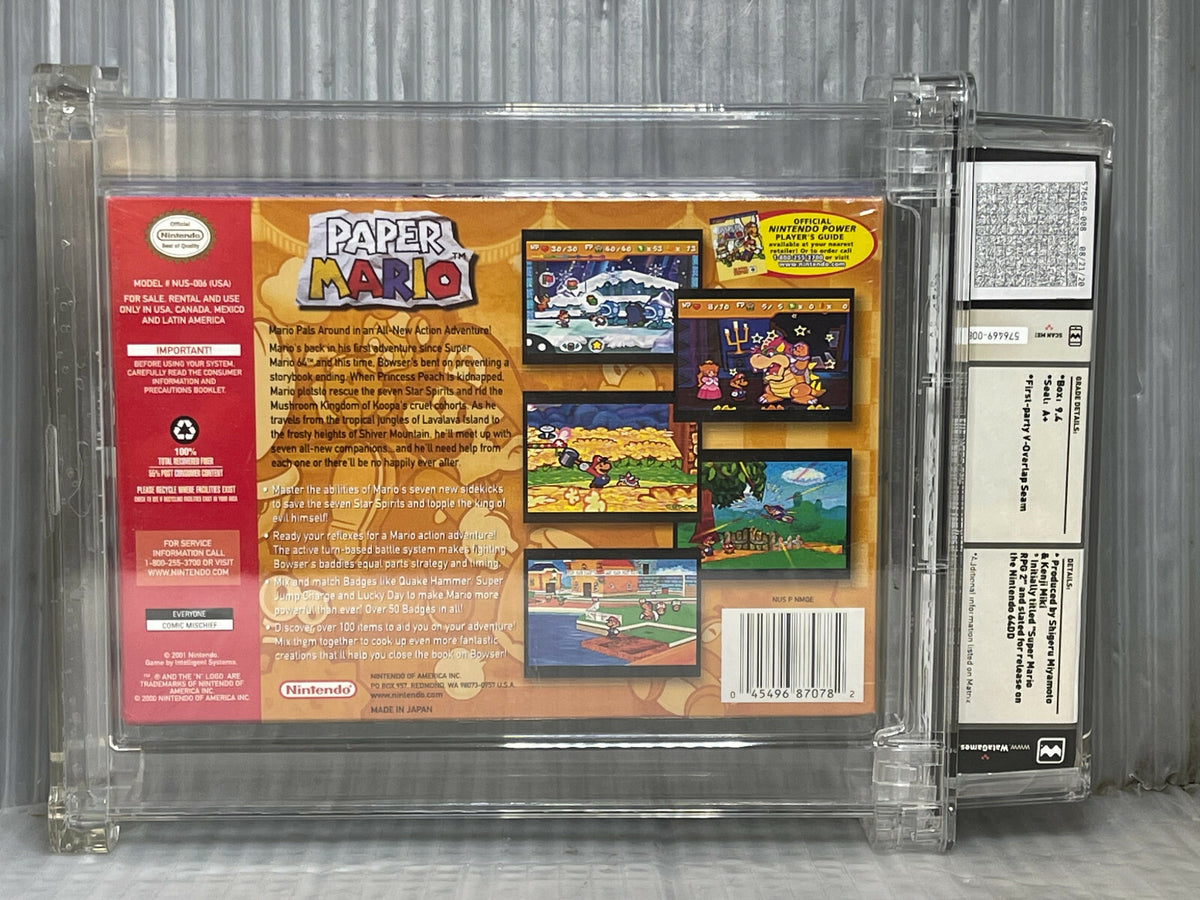 2000 Nintendo 64 Paper Mario WATA 9.4 A+1