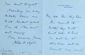 Helen Taft Signed Auto Handwritten 1911 White House Letter First Lady Grad LOA
