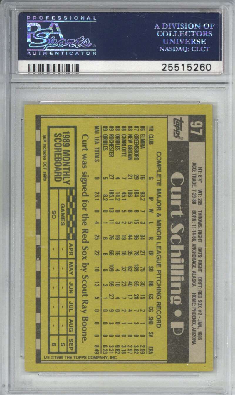 Curt Schilling 1990 Topps #97 PSA 51