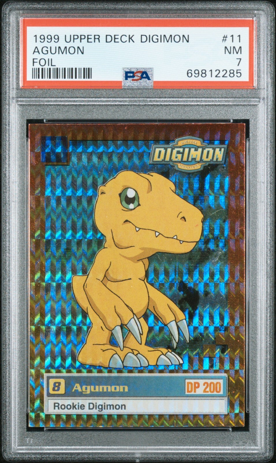 1999 Upper Deck Digimon 11 Agumon Foil PSA 70