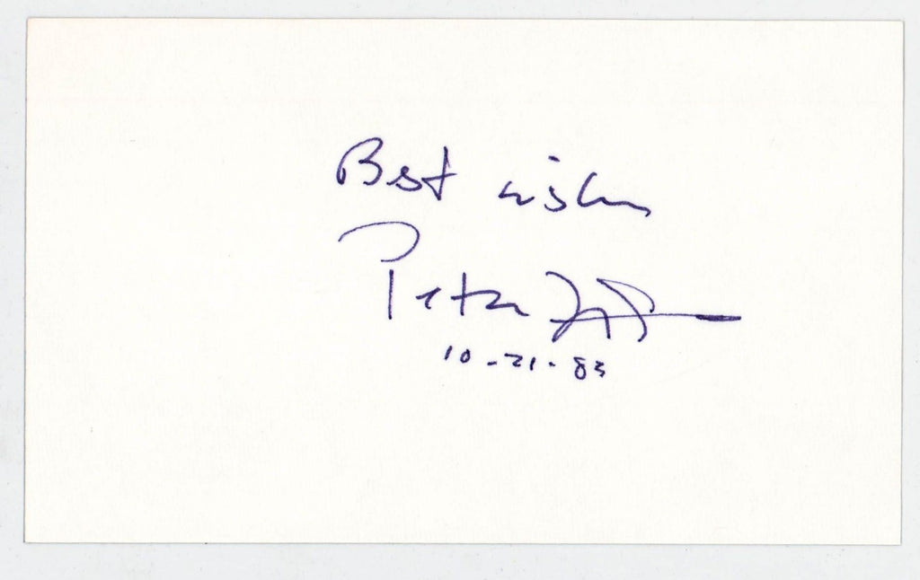 Peter Fonda Signed 3x5 Index Card Note Card Beckett BAS0