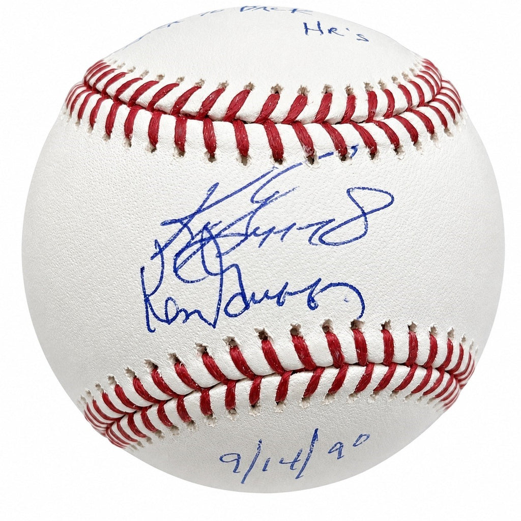 Ken Griffey Jr Sr Signed Auto Back to Back HR Inscribed OML Baseball Beckett0