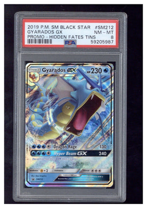 2019 Pokemon SM Promo SM212 Gyarados GX Hidden Fates Tins PSA 8