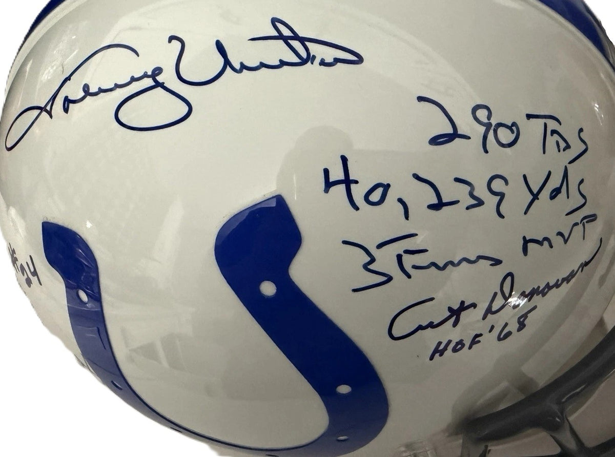 1958 Baltimore Colts NFL Champions Signed Stat Proline Helmet Unitas Moore GRAD2