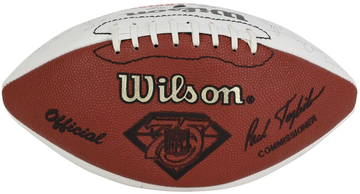 1994 Super Bowl 49ers Team Signed Football Rice Young Sanders Dent +45 PSA/DNA3
