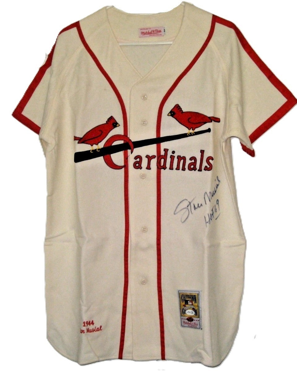 Stan Musial Signed Auto Mitchell & Ness 1944 Cardinals Jersey HOF 69 JSA0