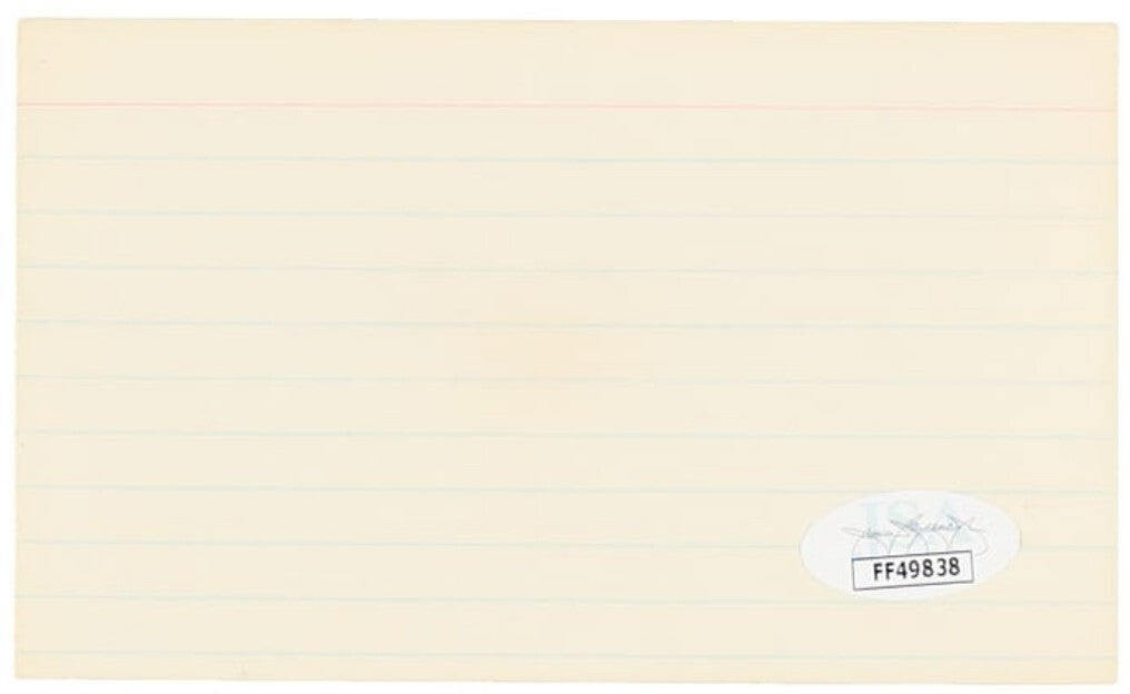 Vince DiMaggio Signed Autographed 3x5 Index Card JSA1