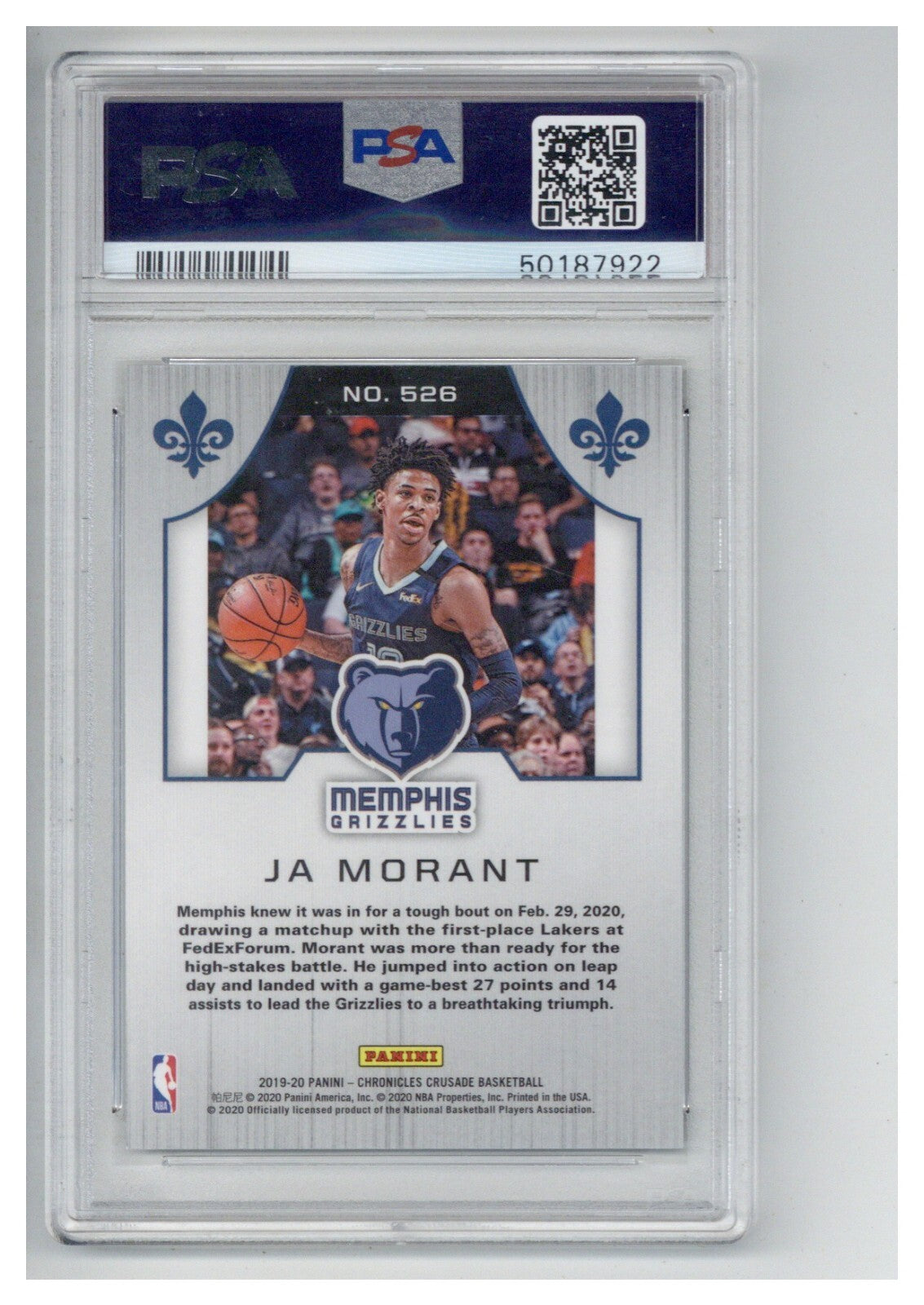 2019 Panini Chronicles 526 Crusade PSA 101