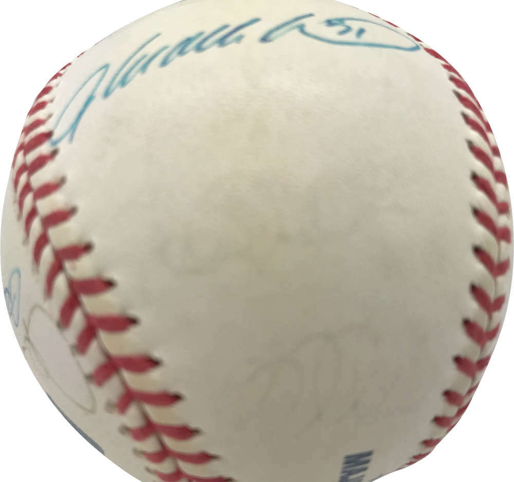 2000 NY Yankees Team Signed Autographed OML Baseball Jeter Rivera Beckett BAS 2