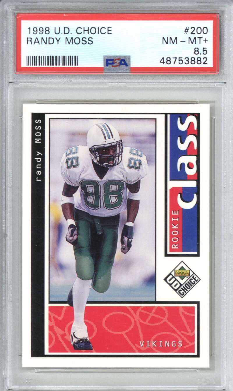 1998 UD Choice 200 Randy Moss PSA 8.50