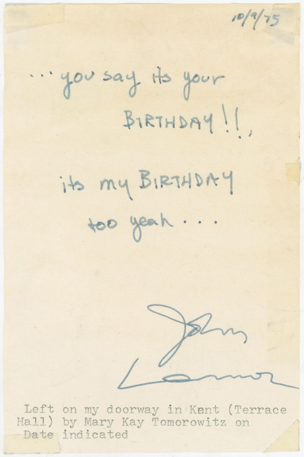 John Lennon Signed Sketched Doodle 4x6 Photo Beatles JSA LOA2