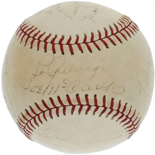 1938 WS Champion NY Yankees Signed OAL Baseball Gehrig Ruffing PSA PSA/DNA0