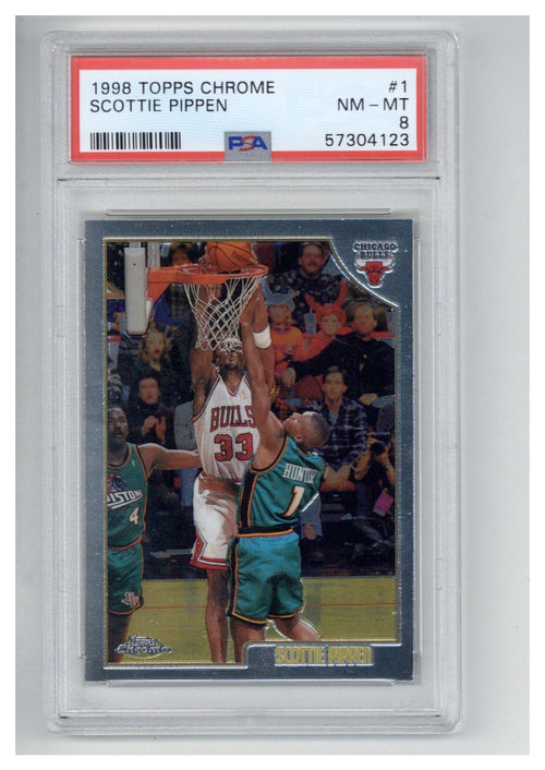 1998 Topps Chrome 1 Scottie Pippen PSA 80
