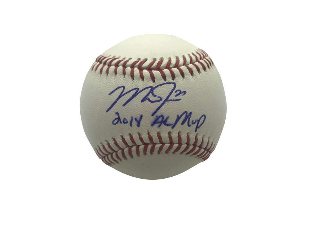 Mike Trout Signed Auto OML Baseball 2014 AL MVP MLB 0