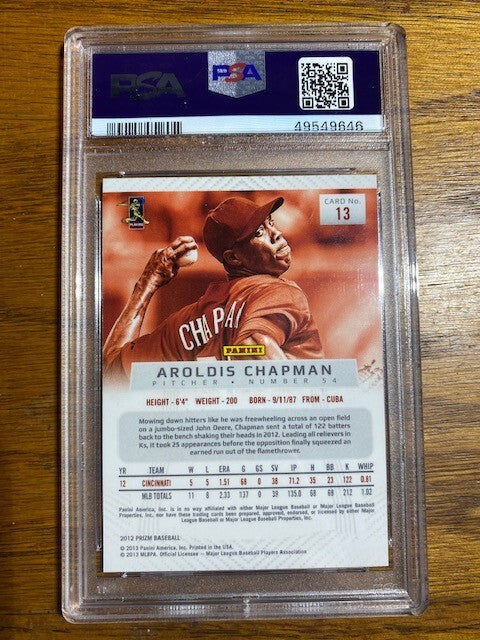 2012 Panini Prizm Aroldis Chapman PSA 91