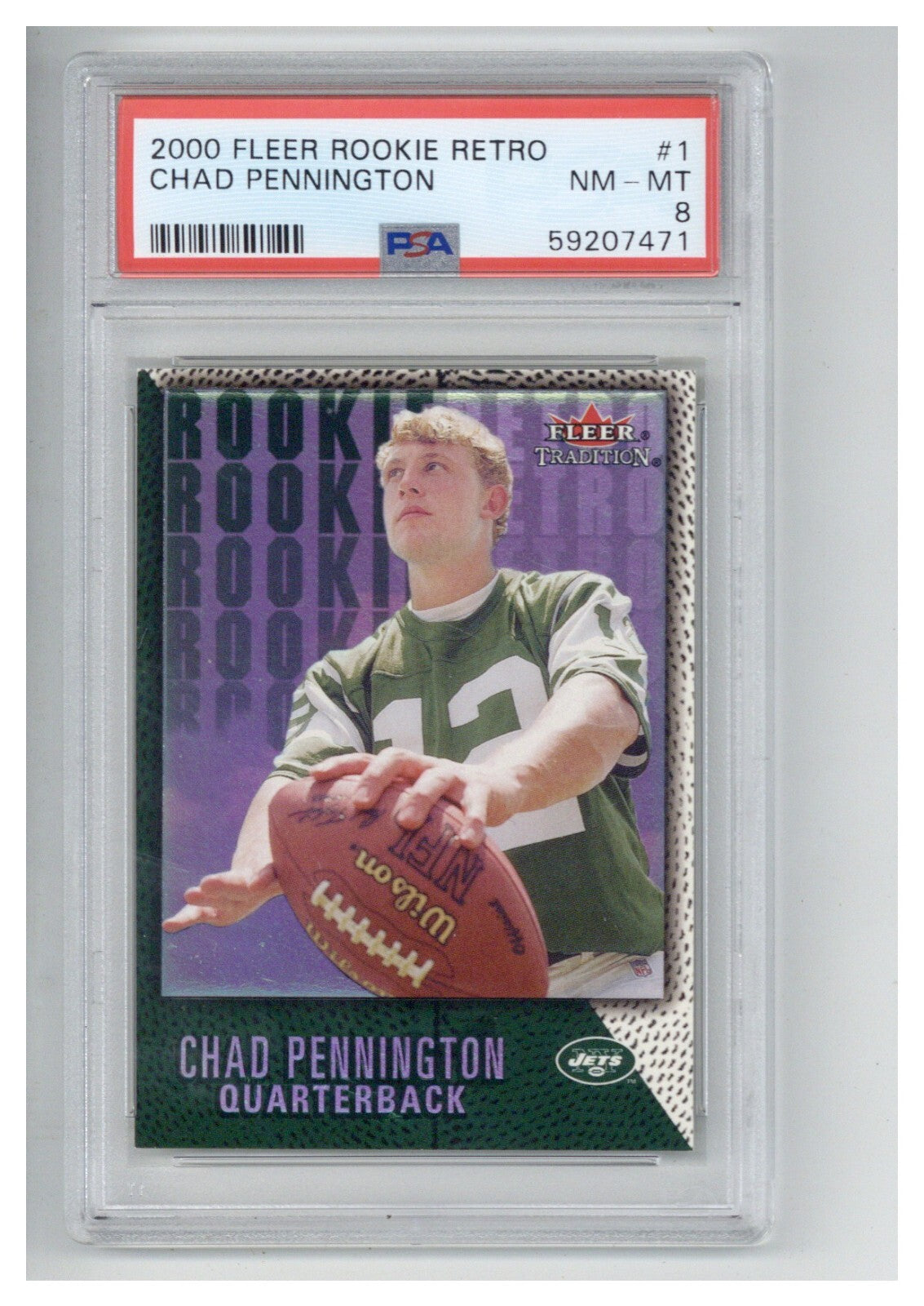2000 Fleer Rookie Retro 1 Chad Pennington PSA 80