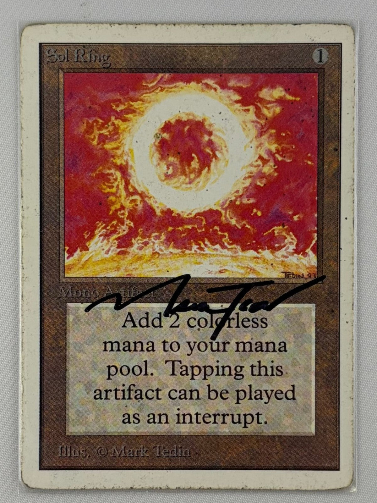 MTG Magic the Gathering Unlimited SOL RING Signed MARK TEDIN Auto0