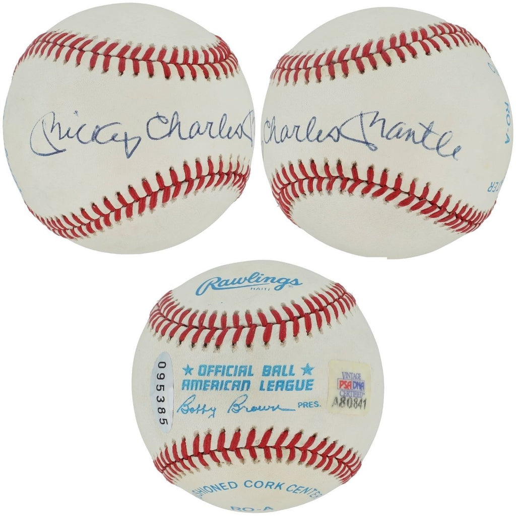 Mickey Mantle Signed Auto Full Name Mickey Charles Mantle OAL Baseball PSA DNA0