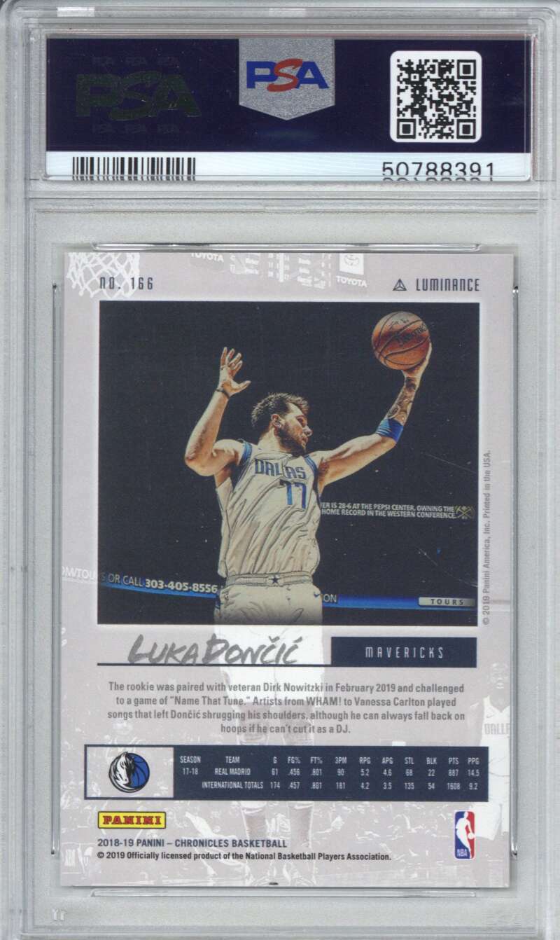 2018 Panini Chronicles 166 Luka Doncic PSA 8.5 1