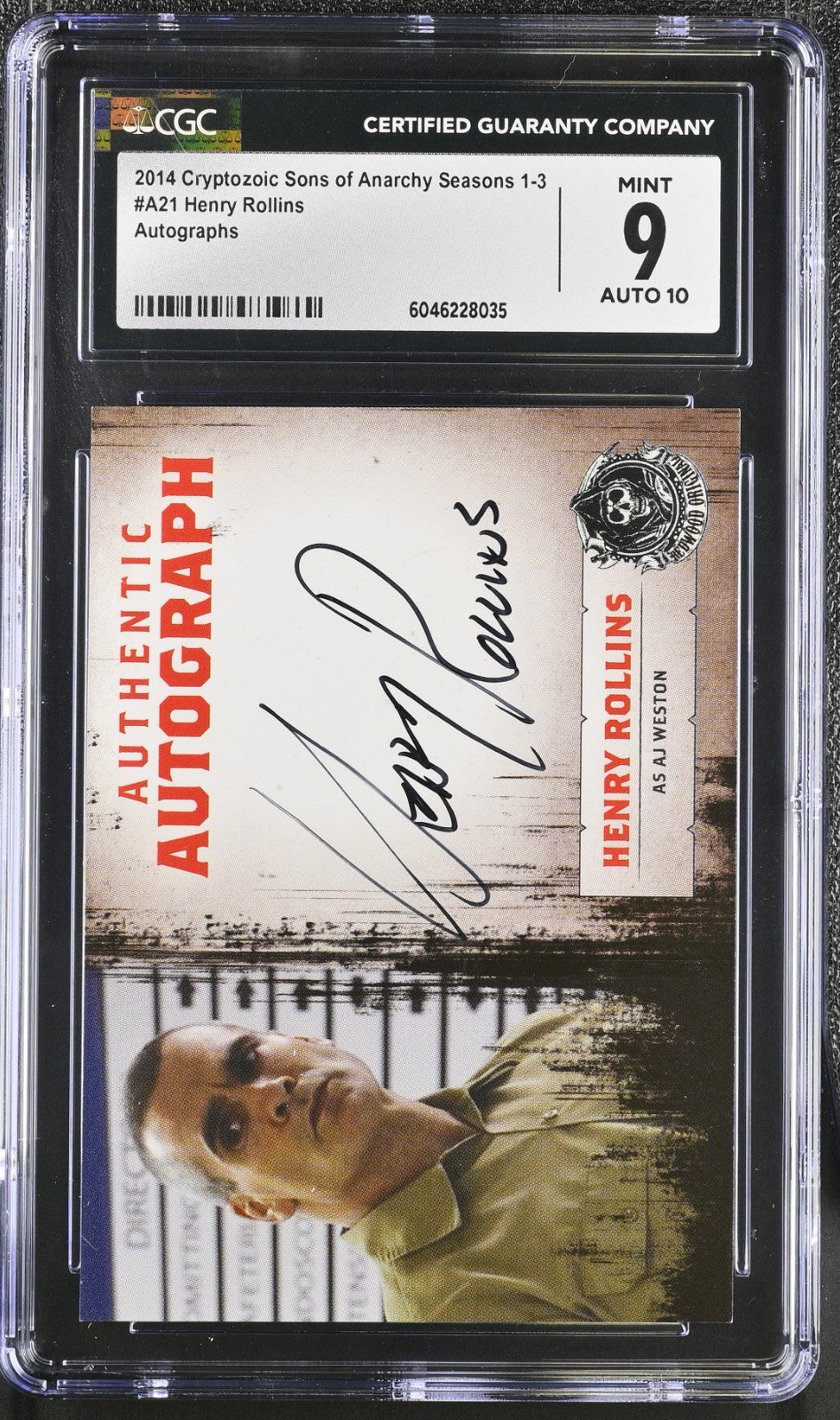 2014 Sons of Anarchy Cryptozoic Henry Rollins Autograph A21 AJ Weston Auto CGC 90