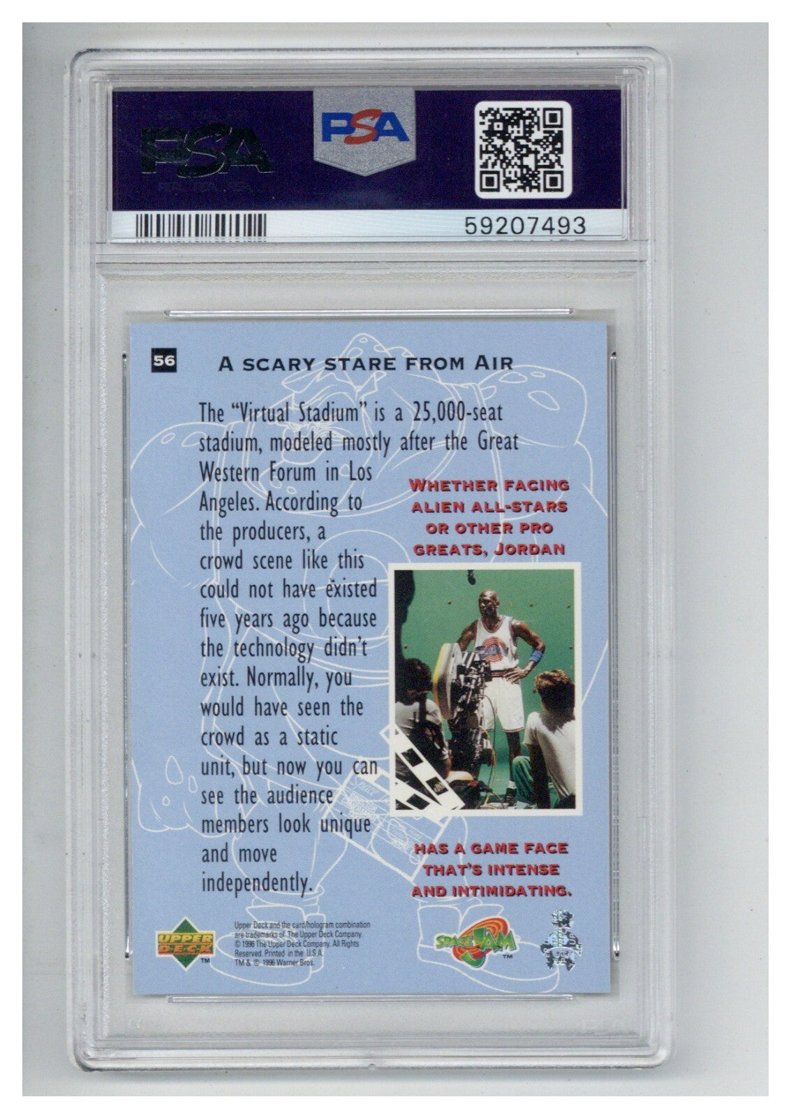 1996 Upper Deck Space Jam 56 A Scary Stare From Air PSA 81