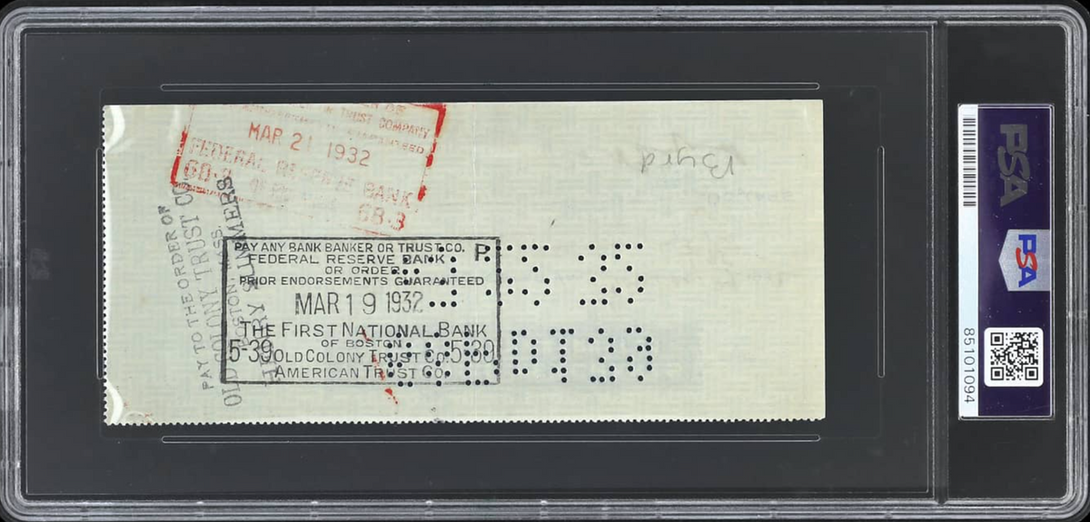 1932 Richard E. Byrd Signed Check PSA/DNA1
