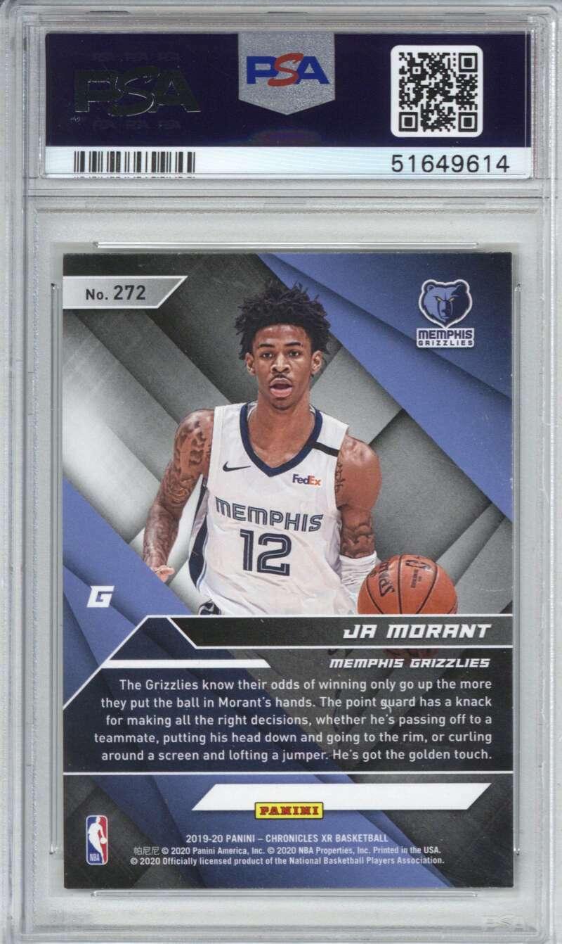 2019 Panini Chronicles 272 JA Morant PSA 91