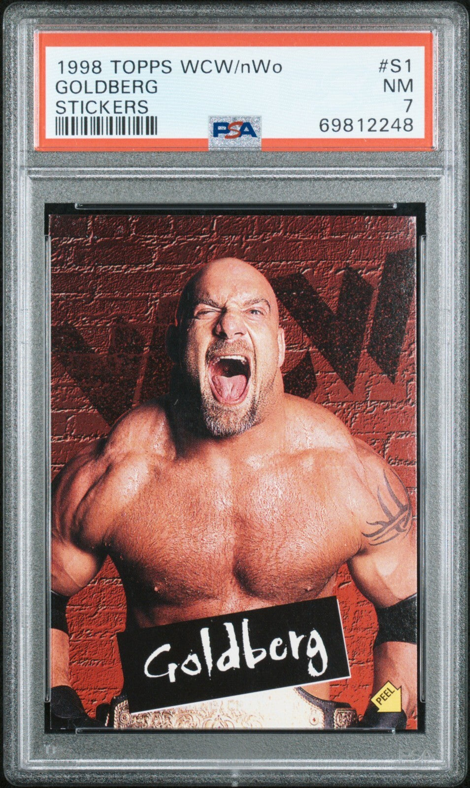 1998 Topps WCW/Nwo Stickers S1 Goldberg PSA 70