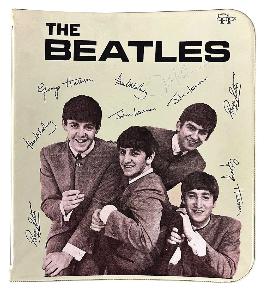 John Lennon Signed Autographed Beatles 12x12 Photo Binder Beckett BAS LOA0
