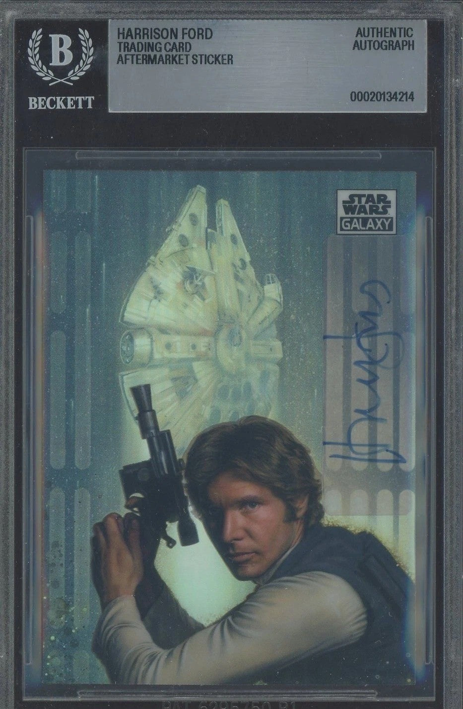 Harrison Ford Signed Auto 2021 Topps Chrome Star Wars Galaxy 36 Beckett BAS0