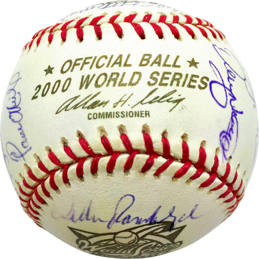 2000 Yankees Signed Autographed OML Baseball Jeter Steiner5