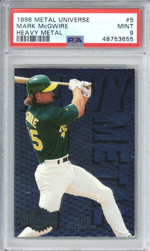 1996 Metal Universe Heavy Metal 5 Mark McGwire PSA 9
