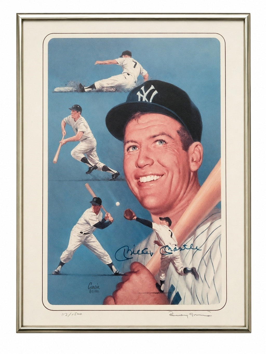 Mickey Mantle Signed Auto Rudy Garcia 11x14 Limited Edition Litho Grad LOA0