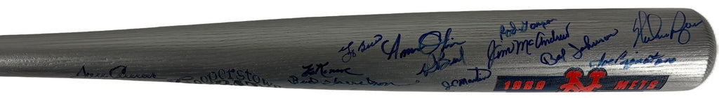 1969 NY Mets WS Champs Team Signed Baseball Bat Seaver Ryan Berra Beckett BAS4