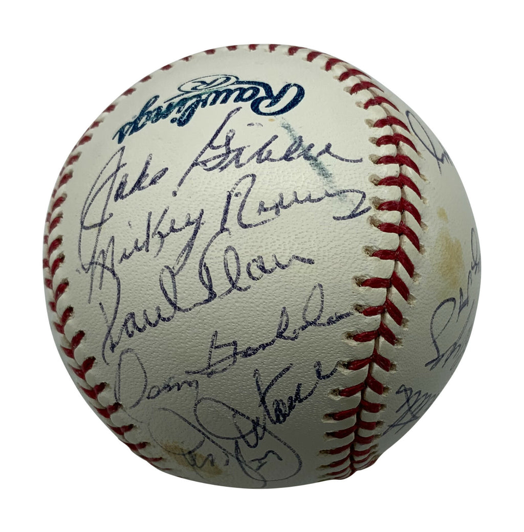 Yankee Greats Signed Griffey Tresh Lopez Downing Rivers OML Baseball JSA 3