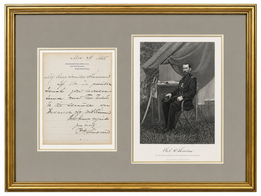 General Philip H Sheridan Signed Auto Handwritten 1885 Army Letter Grad LOA0